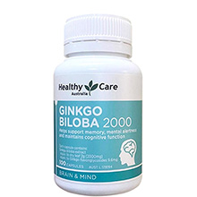 Viên uống bổ não Ginkgo Biloba 2000mg Healthy Care 100 viên của Úc 