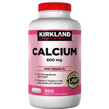 Viên Uống Bổ Sung Calcium +Vitamin D3 600mg Kirkland 500 viên Mỹ