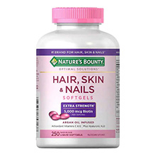 Viên uống Hair Skin & Nails Nature’s Bounty cải thiện rụng tóc - Da khỏe - móng chắc 250 viên Mỹ